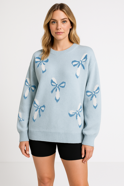 Große Pullover Damen Weich Wollig Rundhals