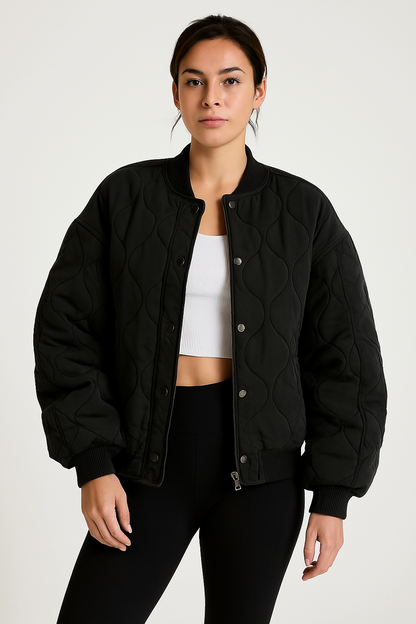 Damen Oversized Steppjacke Modern Bomberstyle