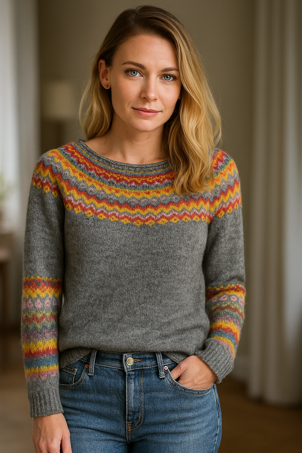 Retro Winterpullover Damen Warm & Stilvoll - IdealeKleiden