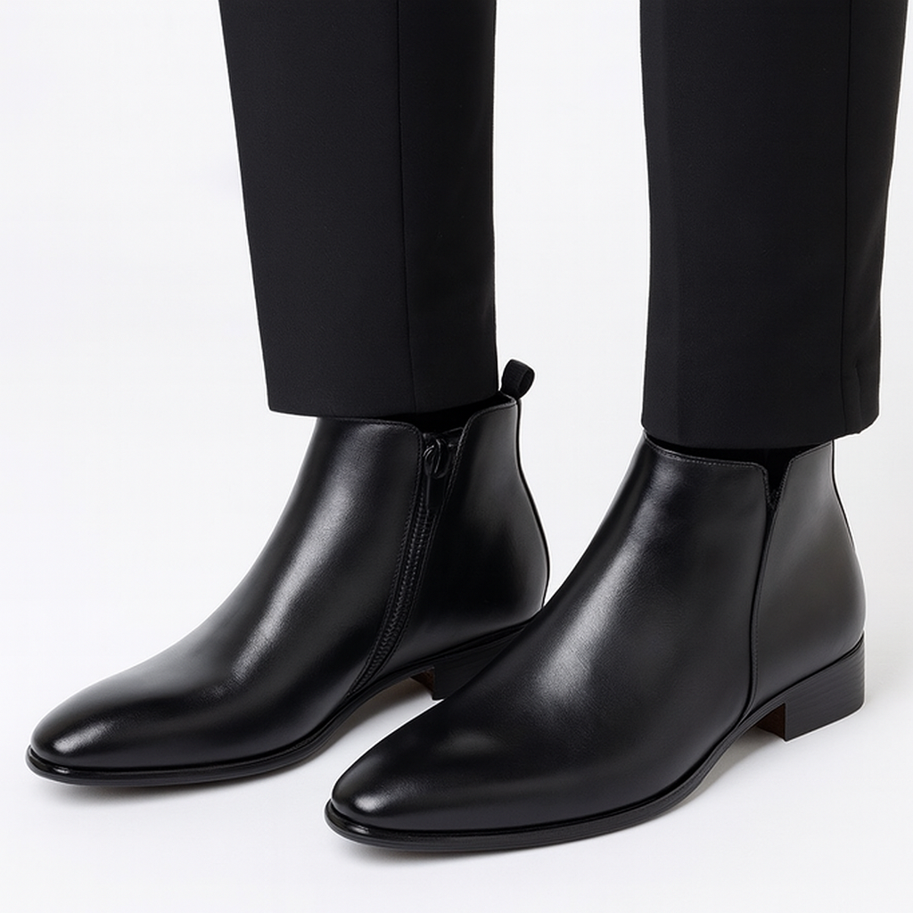 Herren Stiefel Elegant Glatte Optik Elastisch - IdealeKleiden