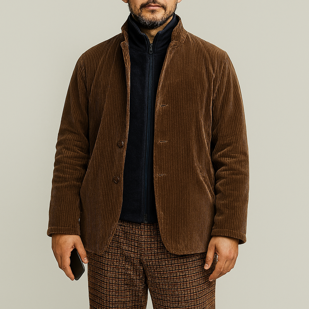 Stylische Herrenjacke Einfarbig Casual Retro