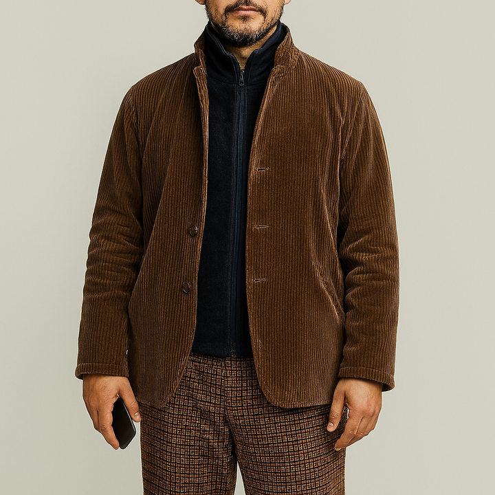 Stylische Herrenjacke Einfarbig Casual Retro