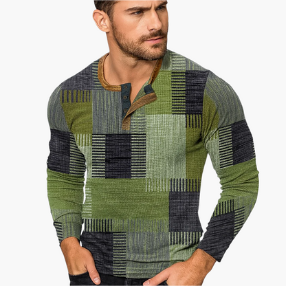 Herren Strickpullover Modern Patchwork Design