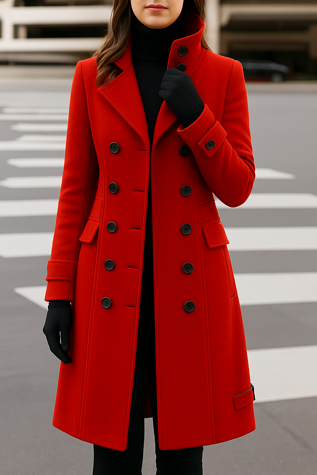 Damen Wintermantel Elegant mit Gürtel - IdealeKleiden
