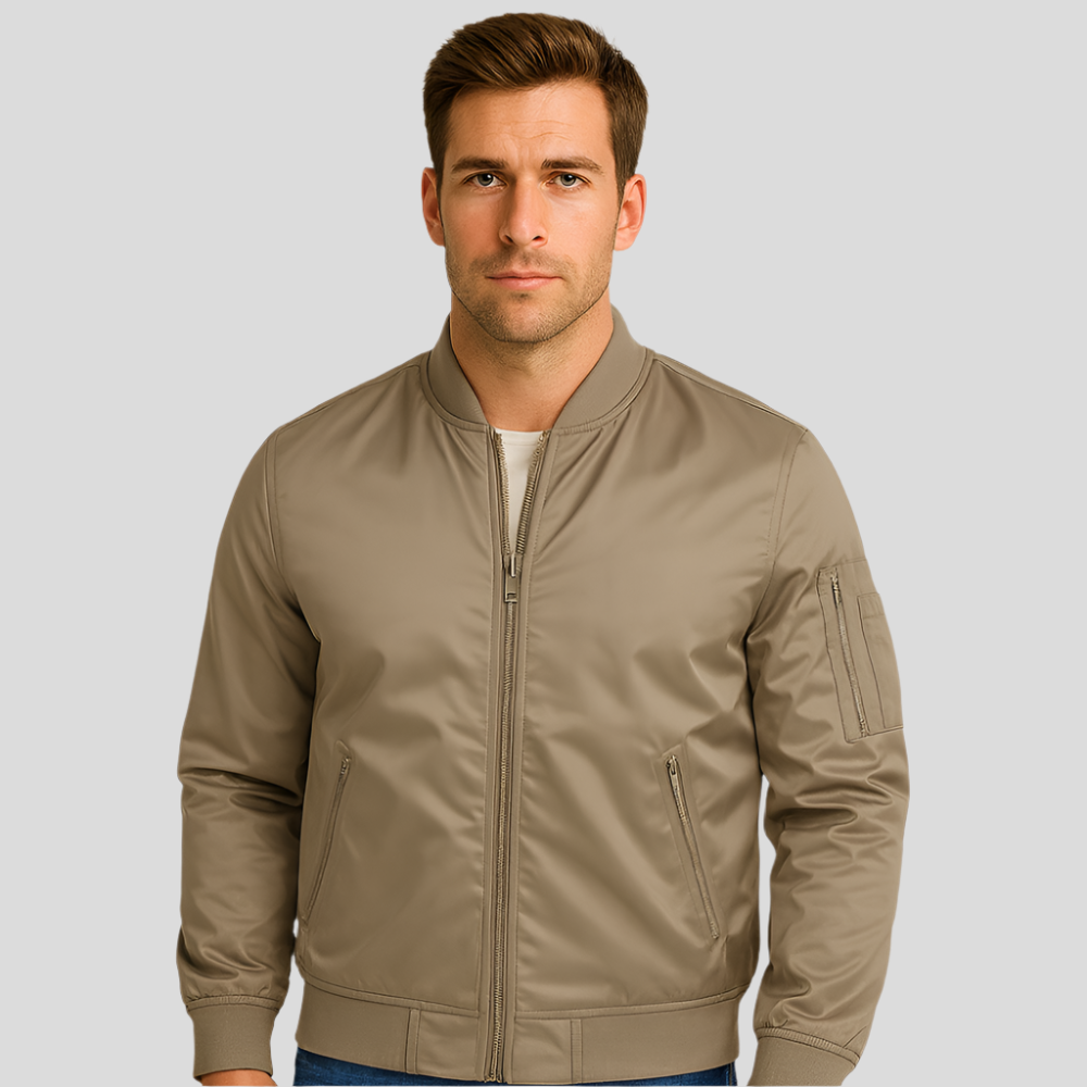 Männer Bomberjacke Metallverschluss Modern