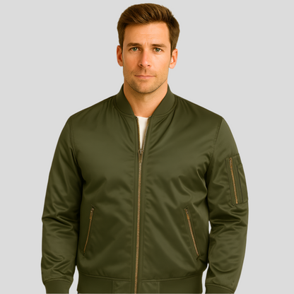 Männer Bomberjacke Metallverschluss Modern