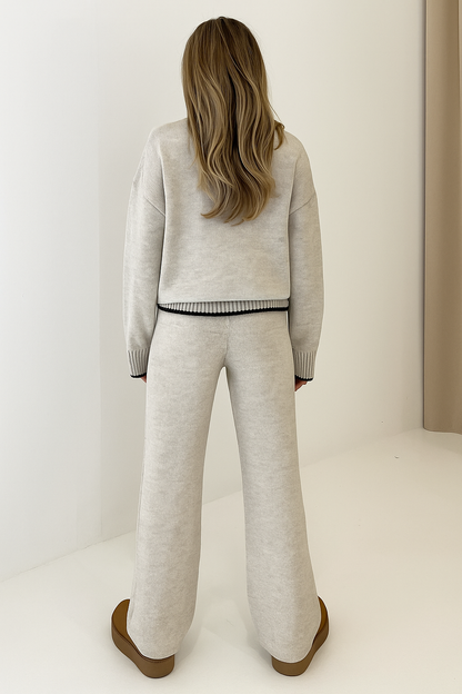 Damen Loungewear Set mit Joggerhose und Pullover - IdealeKleiden