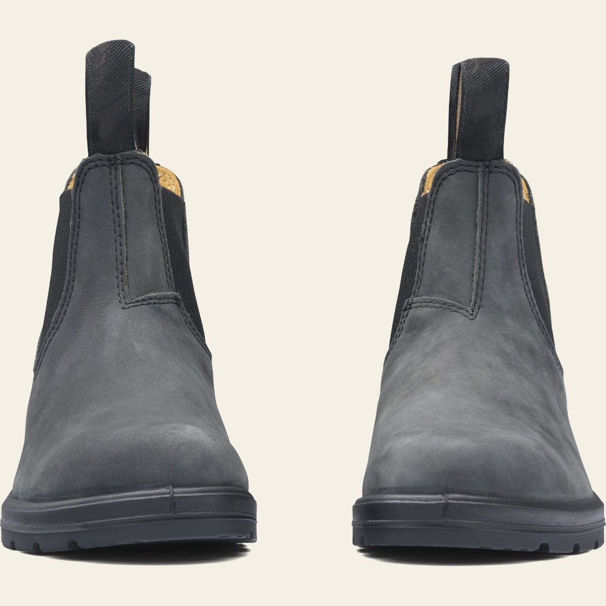 Schwarze Leder-Chelsea-Stiefel Herren