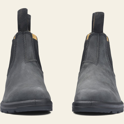 Schwarze Leder-Chelsea-Stiefel Herren