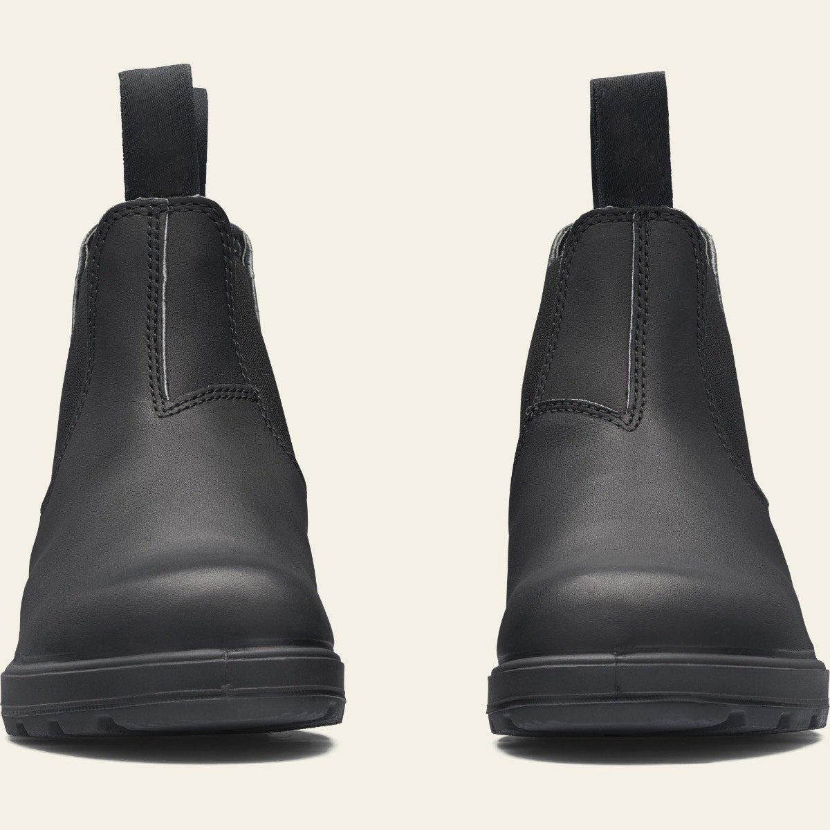 Schwarze Leder-Chelsea-Stiefel Herren