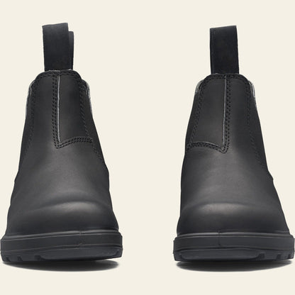Schwarze Leder-Chelsea-Stiefel Herren