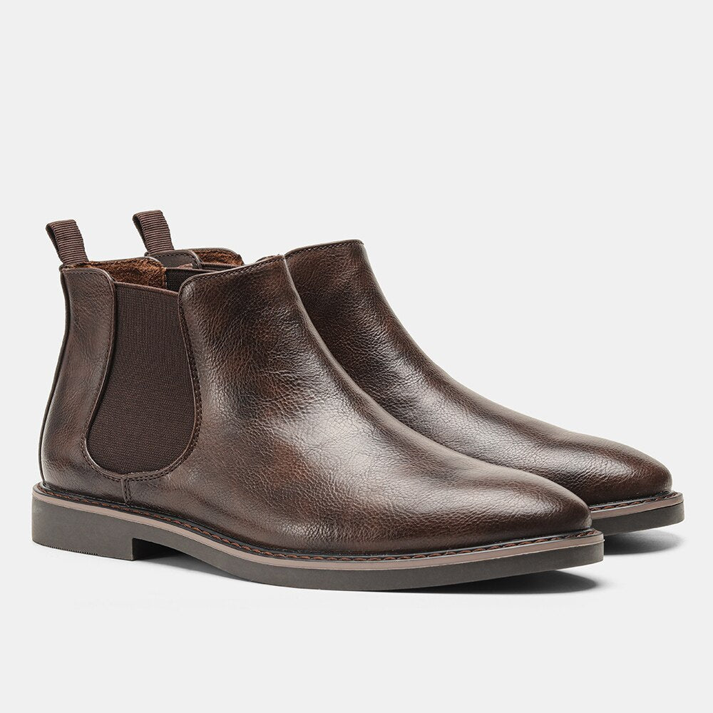Leder Chelsea Stiefel Knöchelhoch Herren
