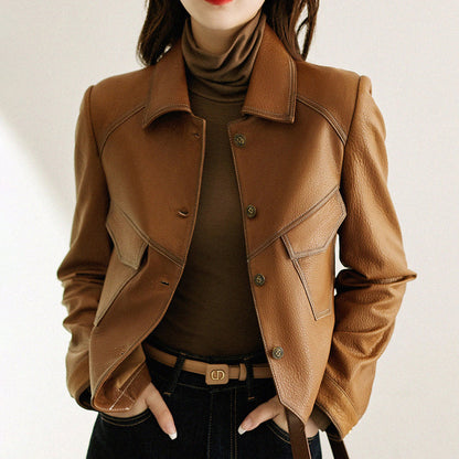 Stilvolle Lederjacke Damen Lucille Design - IdealeKleiden