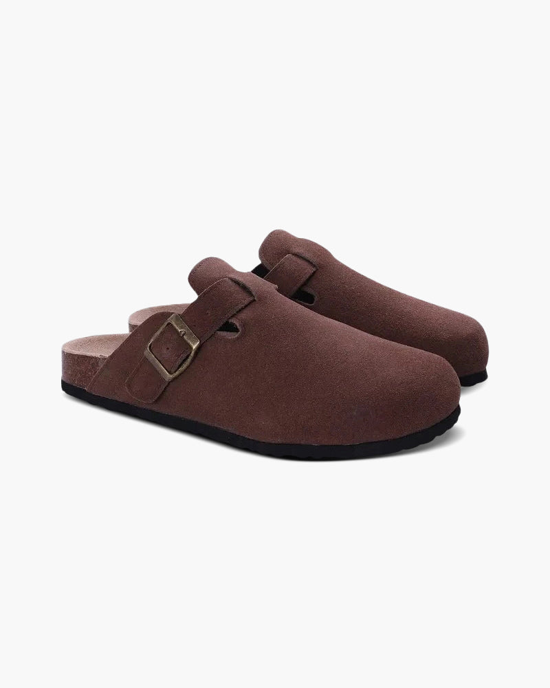 Bequeme Herren Holzclogs aus Leder