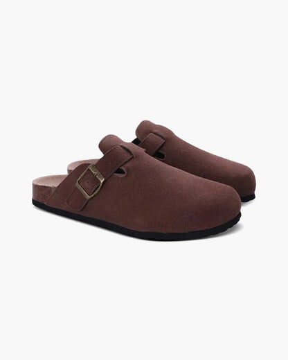 Bequeme Herren Holzclogs aus Leder