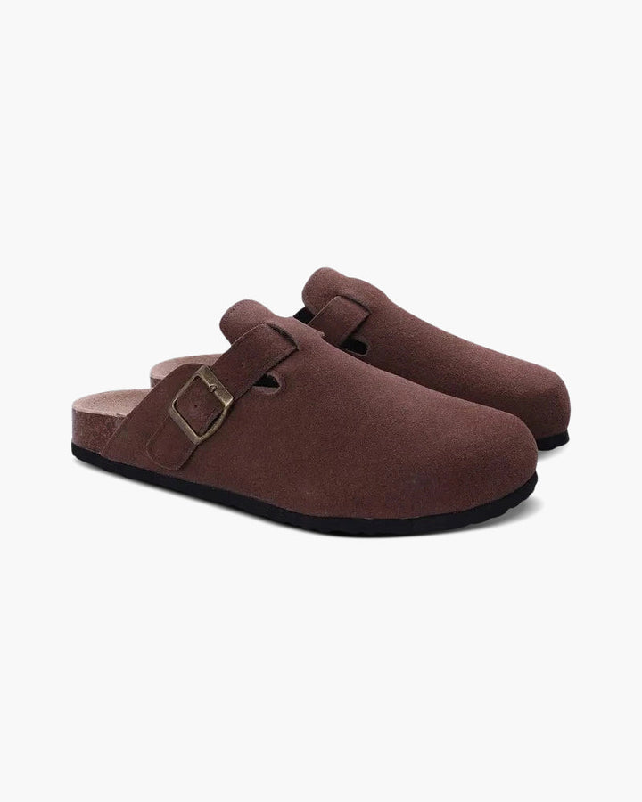 Bequeme Herren Holzclogs aus Leder