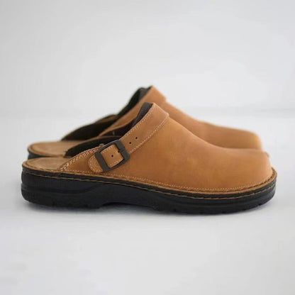 Retro Lederclogs Herren Schuhe Bequem - IdealeKleiden