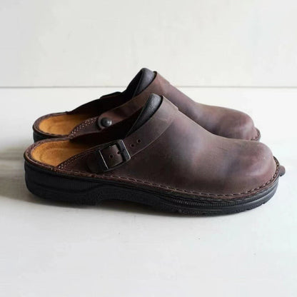 Retro Lederclogs Herren Schuhe Bequem