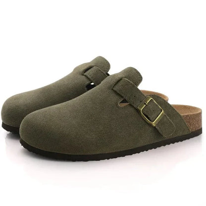 Herren Pantoletten Wildleder Clogs Bequem