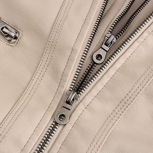 Herbst Lederjacke Trendy Damen Style - IdealeKleiden