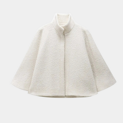 Elegante Cape Jacke Frauen Mantel Schmal Taille