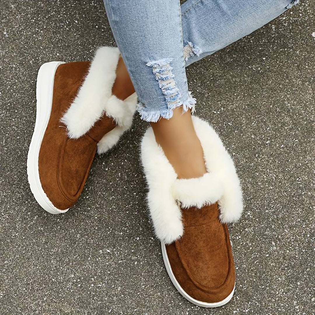 Warme Winter Schuhe Damen Samt Stiefel - IdealeKleiden