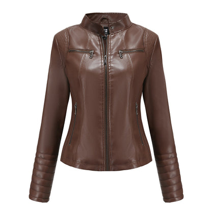 Herbstliche Lederjacke Damen Trendy Design