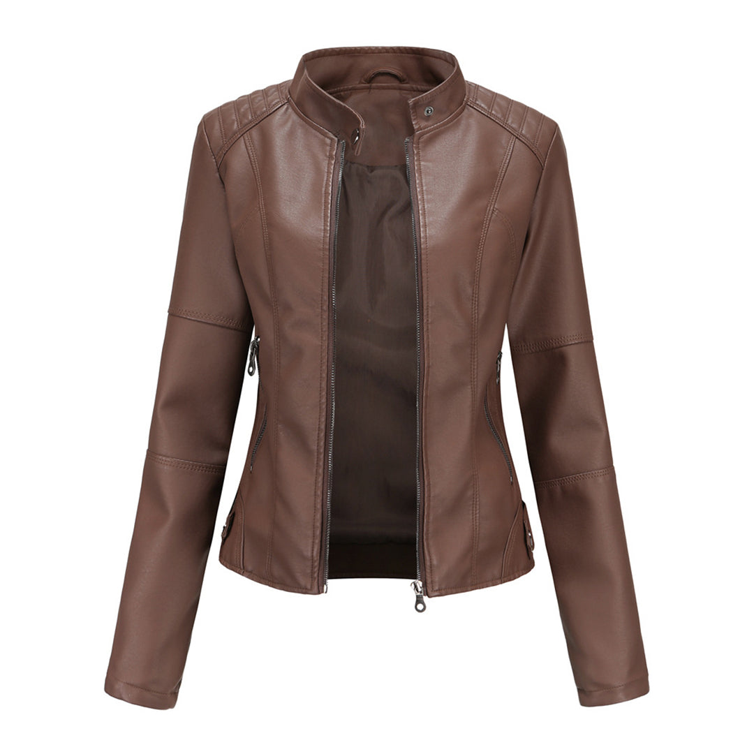 Stilvolle Damen Lederjacke Vintage Look