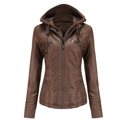 Herbst Lederjacke Trendy Damen Style