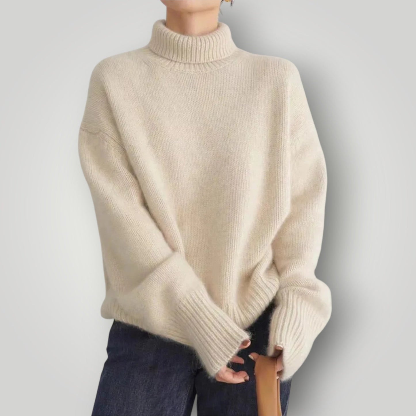 Damen Rollkragenpullover Weich Warm Winter
