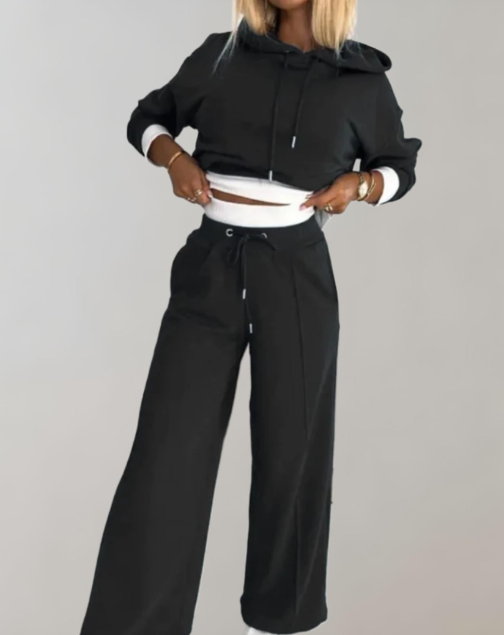 Komfortables Damen Hoodie Jogginganzug Set Freizeit - IdealeKleiden