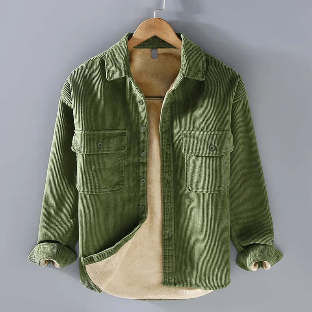 Herren Cordhemd Fleece gefüttert Winter