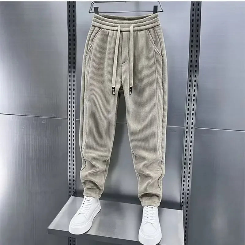 Herren Cordhose Bequem Elegant Weitbeinig - IdealeKleiden
