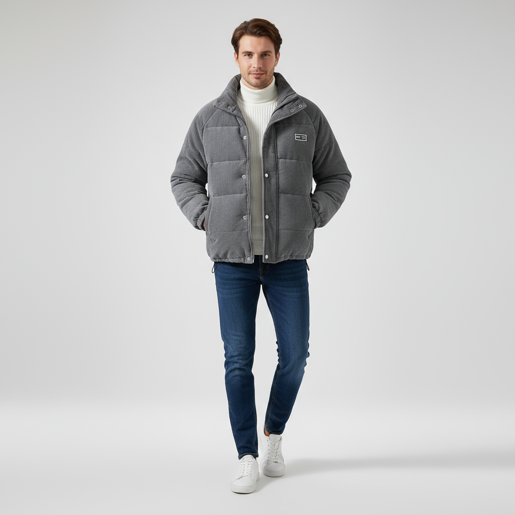 Warme Daunenjacke Herren Winter Reißverschluss - IdealeKleiden