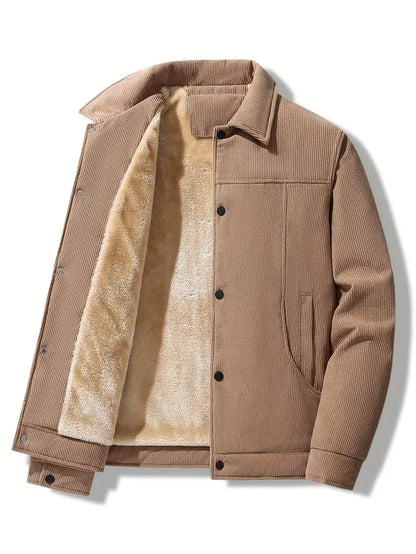Herren Winterjacke Fleece Isolierung Cord - IdealeKleiden