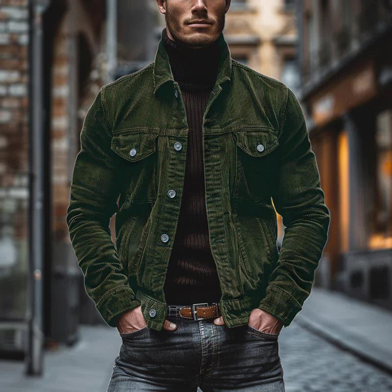 Herren Übergangsjacke Mit Knöpfen Regulär