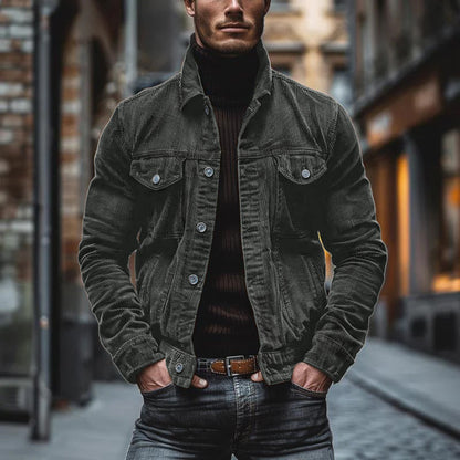 Herren Übergangsjacke Mit Knöpfen Regulär