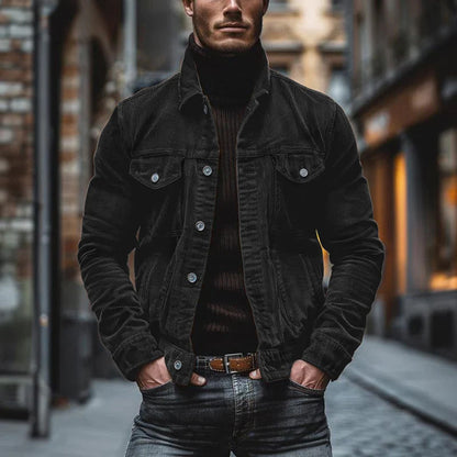 Herren Übergangsjacke Mit Knöpfen Regulär
