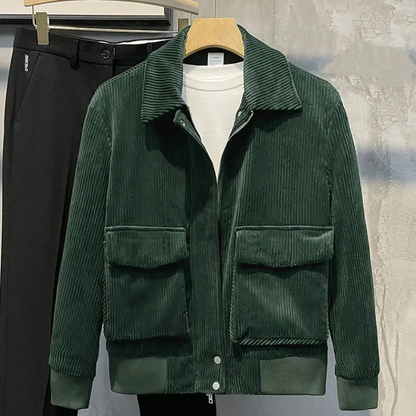Herren Cordjacke Kurz Taschen - IdealeKleiden