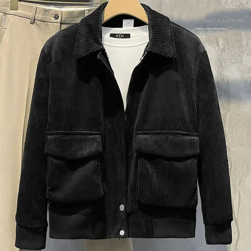 Herren Cordjacke Kurz Taschen