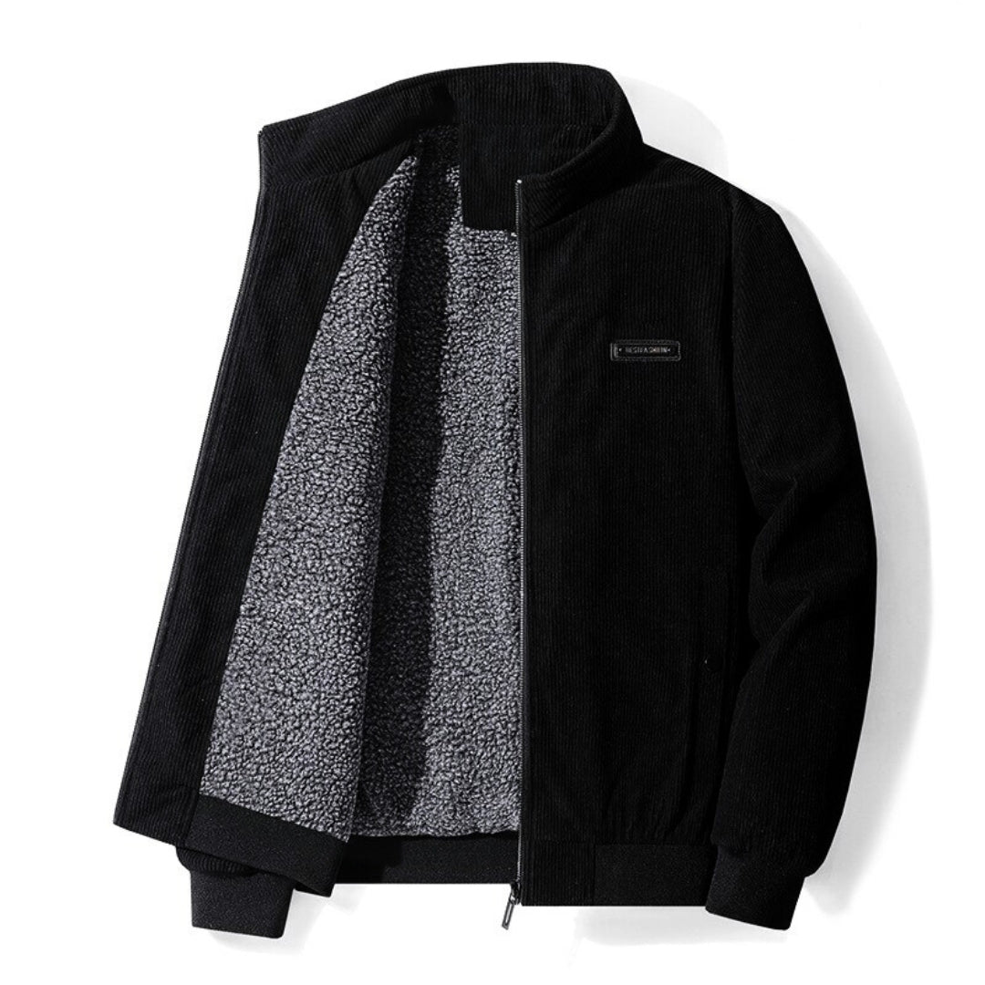Herren Cordjacke Fleece Gefüttert Reißverschluss