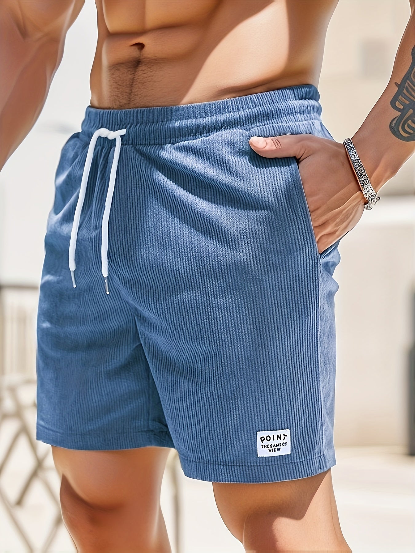 Elastische Herren-Shorts Sommer Cord mit Kordelzug - IdealeKleiden