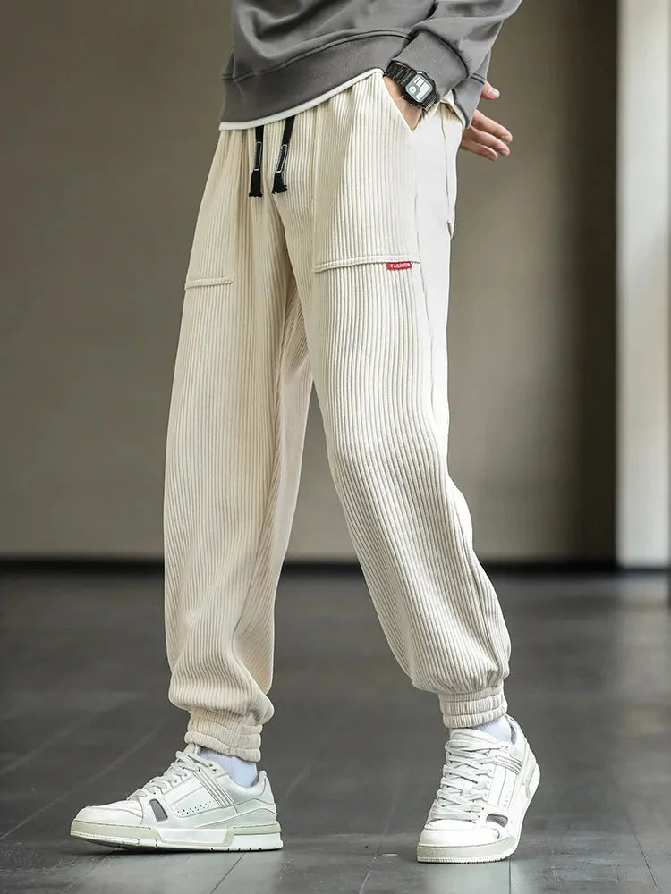 Herren Cordhose Jogger Bequem Baumwolle