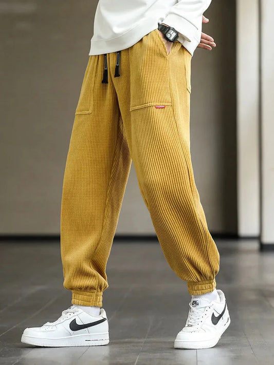 Herren Cordhose Jogger Bequem Baumwolle - IdealeKleiden