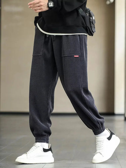 Herren Cordhose Jogger Bequem Baumwolle