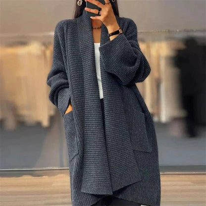 Übergrößte Strickjacke Offene Vorderseite