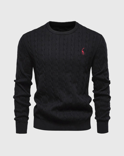 Stylische Kleidung | Zopfstrick Regular Fit Rippbündchen Logo Detail