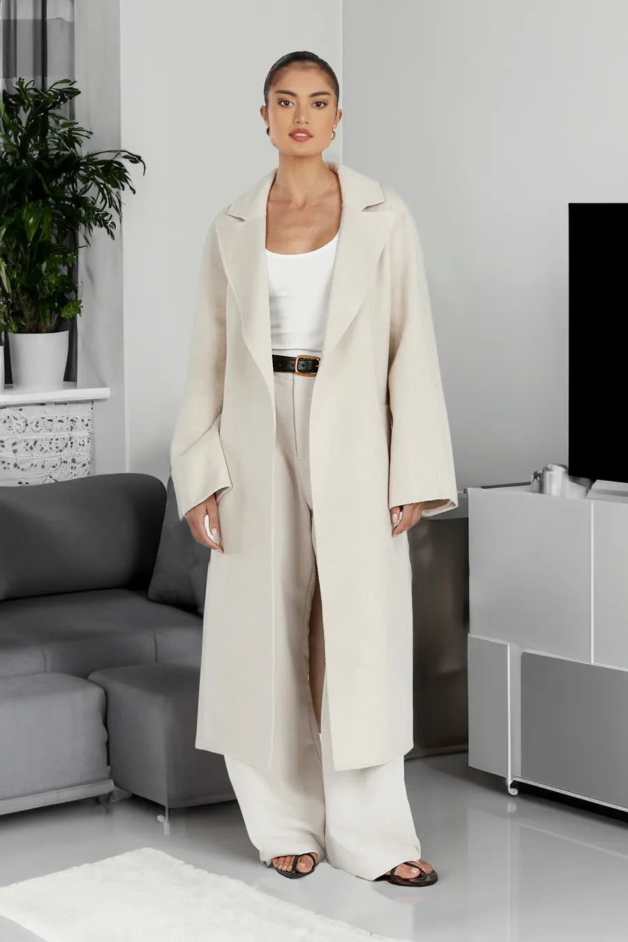 Eleganter Wollmantel Damen Designer