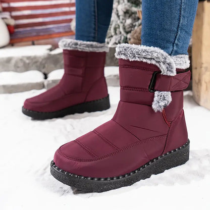 Damen Warme Schneestiefel Plüschfutter