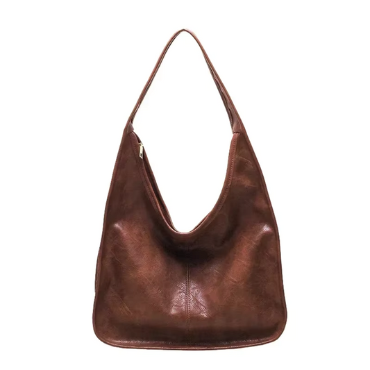 Stilvolle Damen Leder-Tasche Elegant Schwarz - IdealeKleiden
